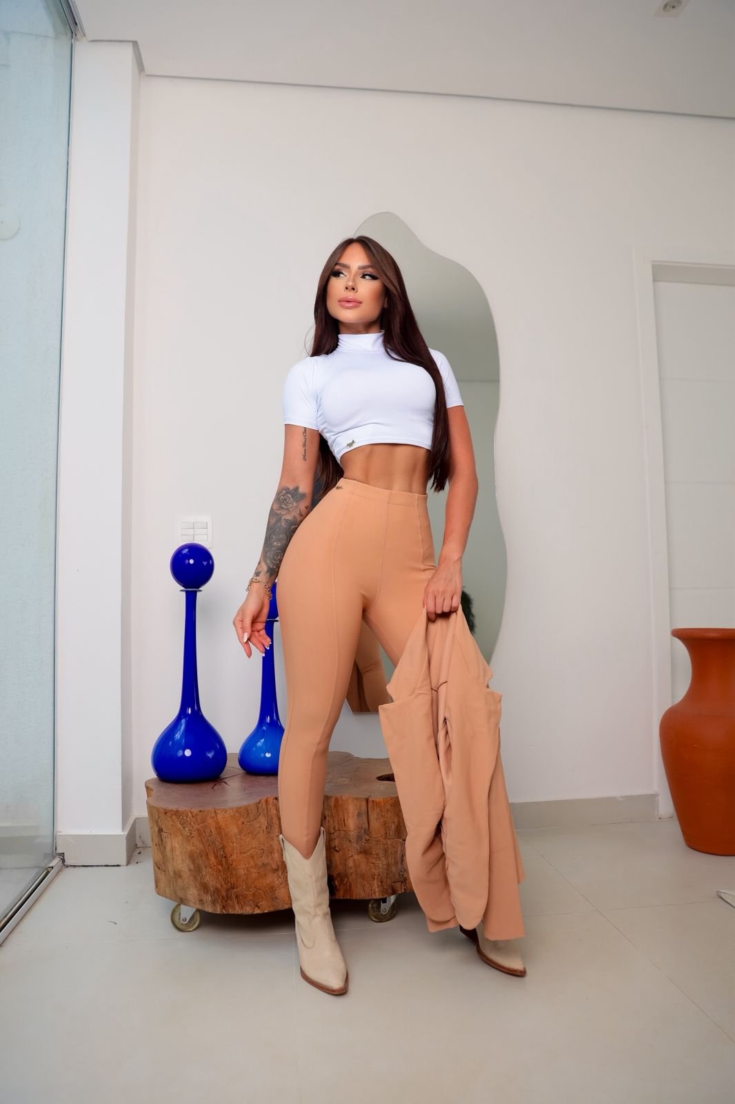 Calça Montaria Ágatha Poliamida Premium Modeladora P Ao EXG